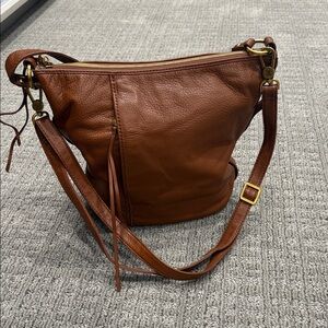 Elegant Brown Leather Shoulder Bag